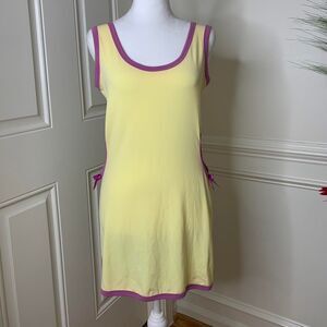 Y2K 2003 Victoria’s Secret yellow and purple tennis dress slip with bows